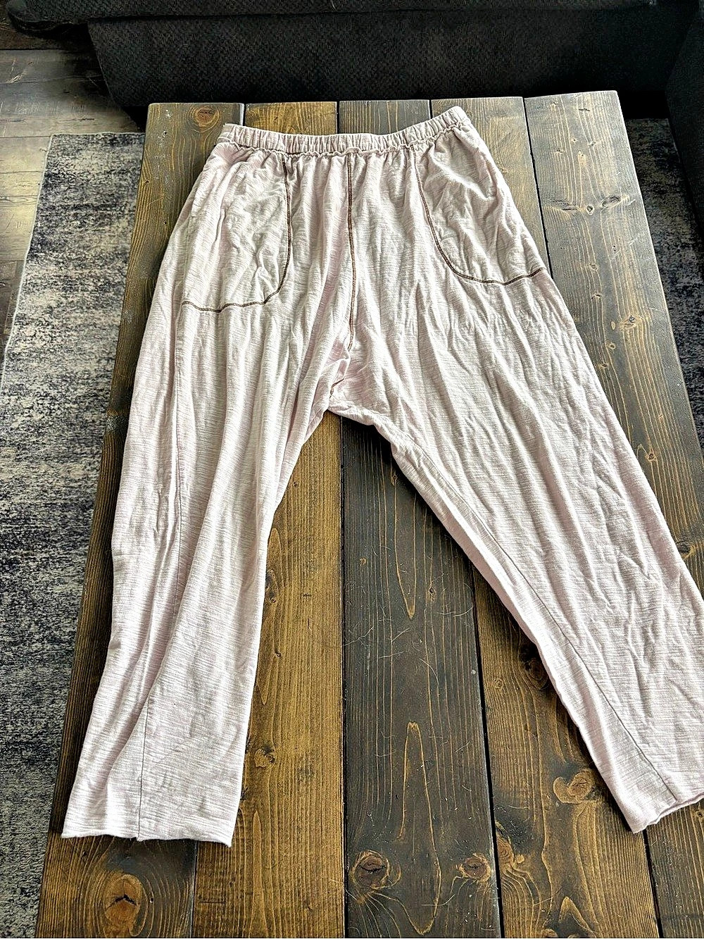 Free People Haley Harem Lounge Pants Pink Wide Leg